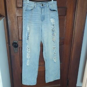 Distressed Light Blue Jeans